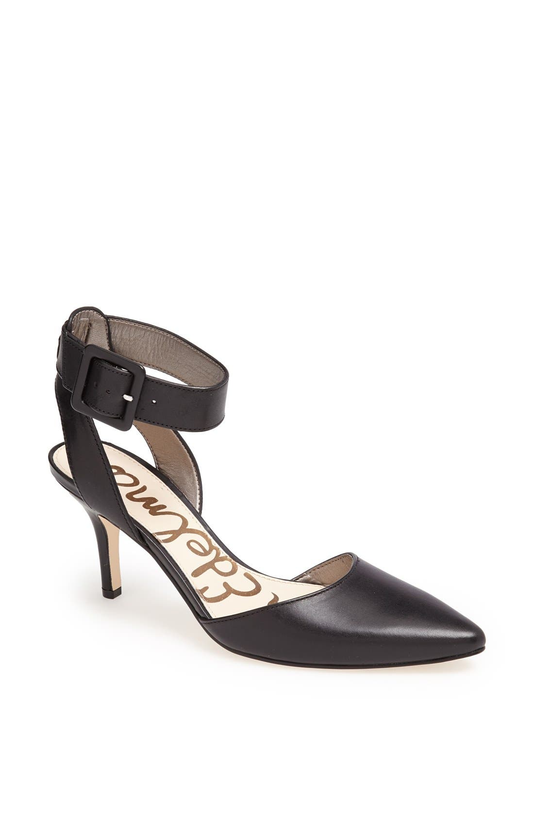 'Okala' Pump, Main, color, BLACK LEATHER