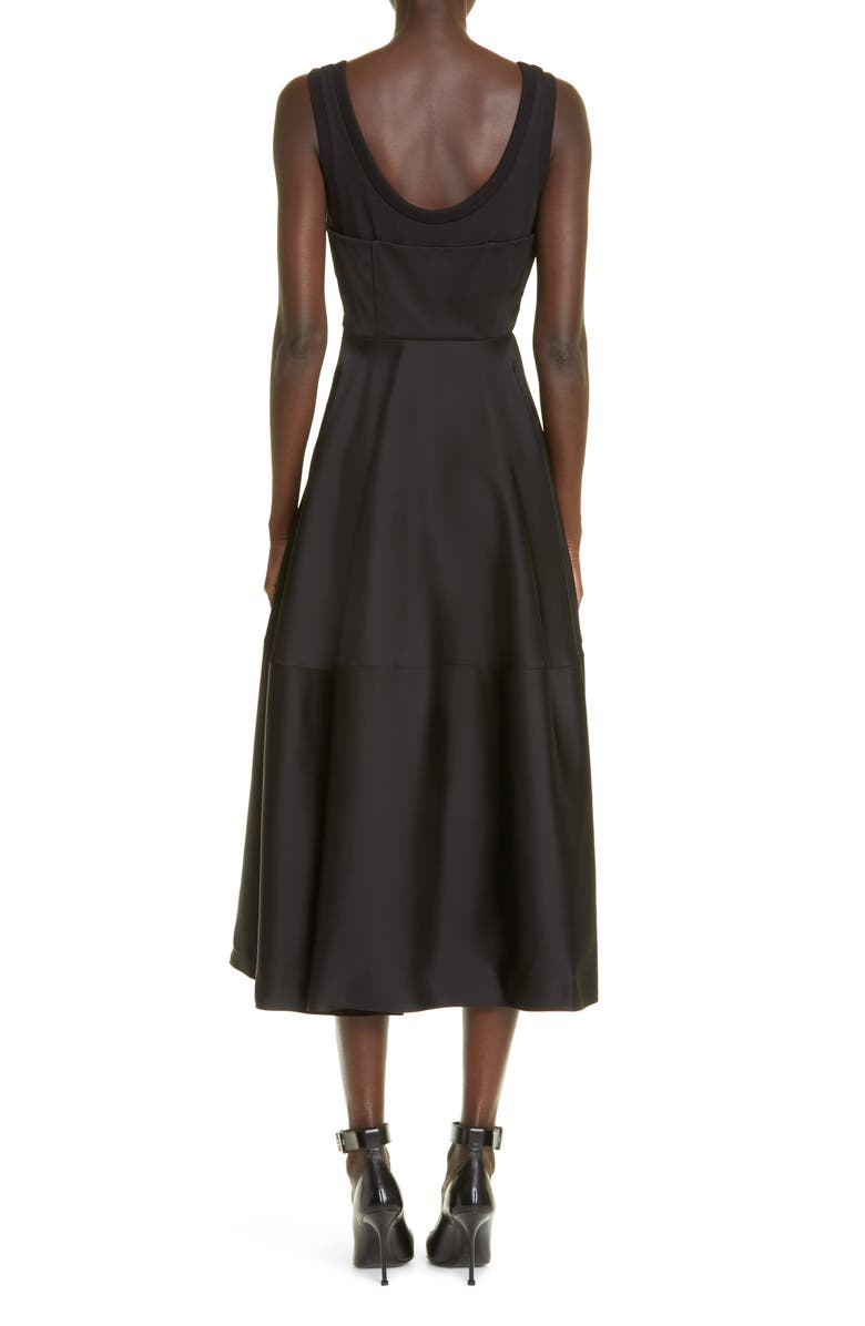 McQueen Scoop Neck Cotton Jersey Midi Dress, Alternate, color, 