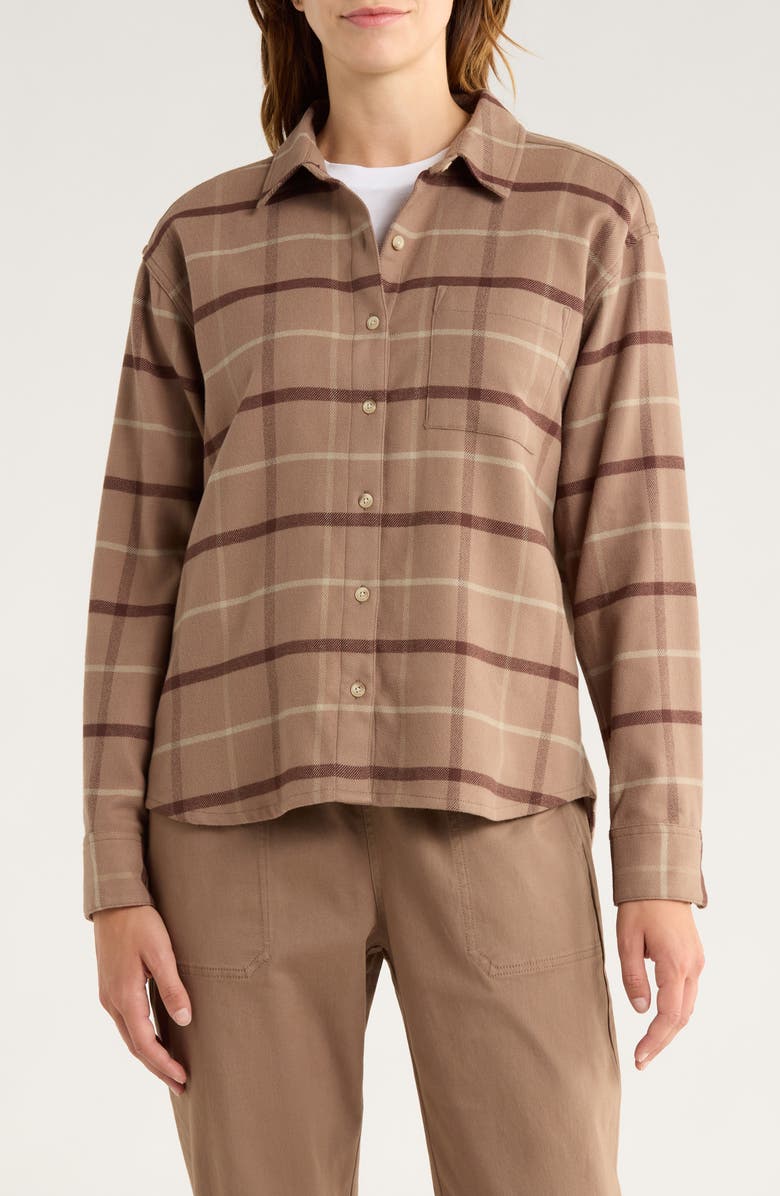 Free Fly Seawool Flannel Shirt, Alternate, color, Fossil Plaid