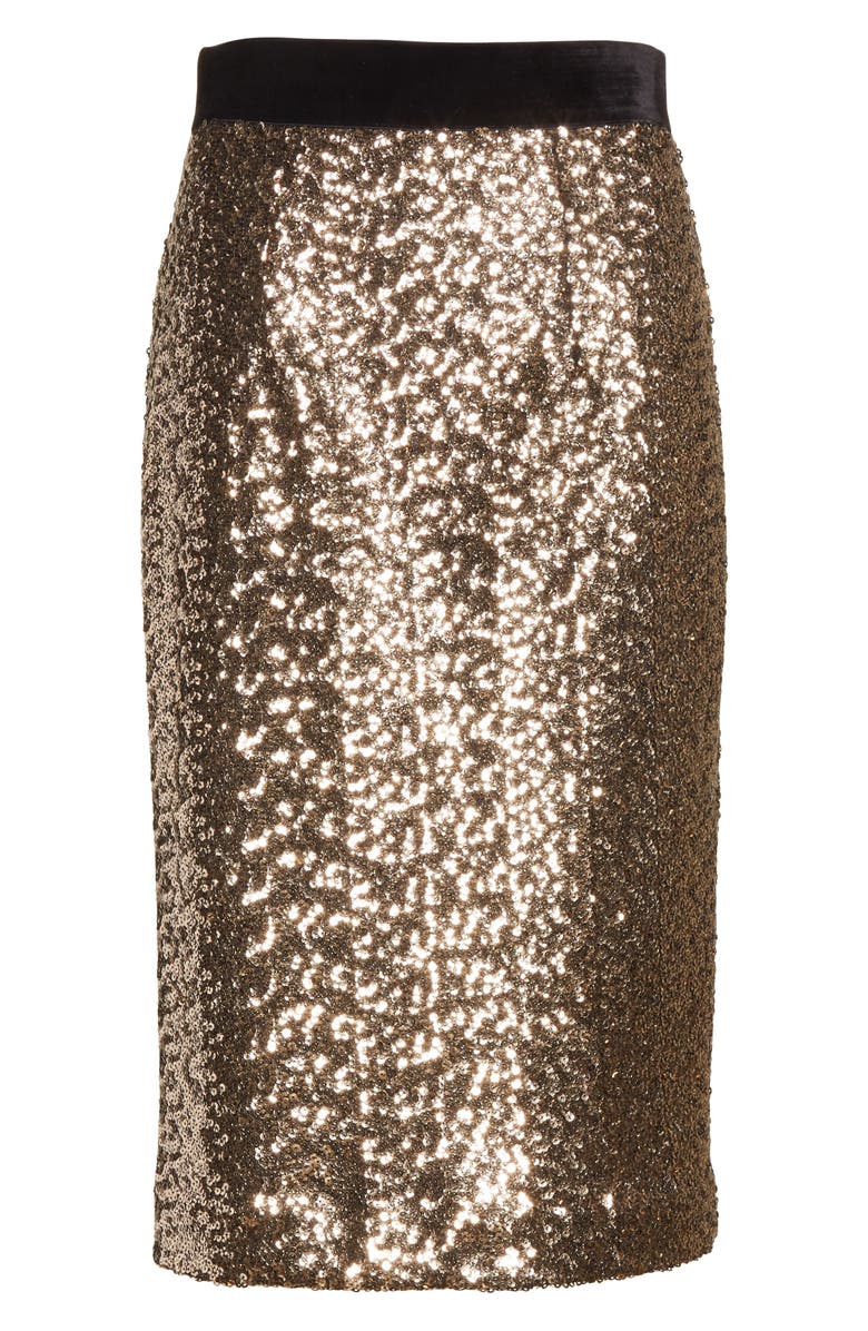 Milly Classic Sequin Pencil Skirt, Alternate, color,