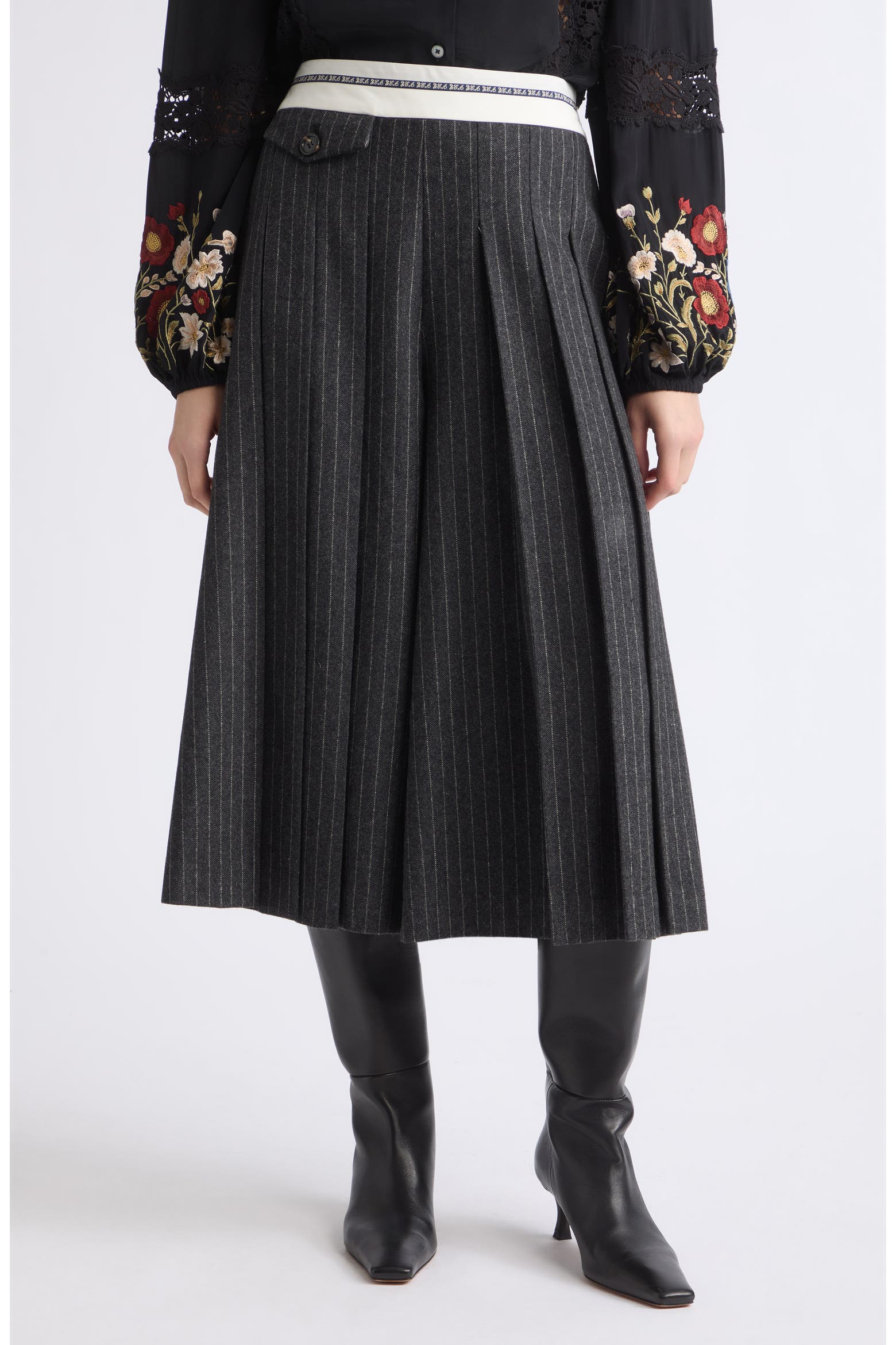 Sea Sharp Code Sea NY Johanna Pinstripe Culottes (Women) | Nordstrom