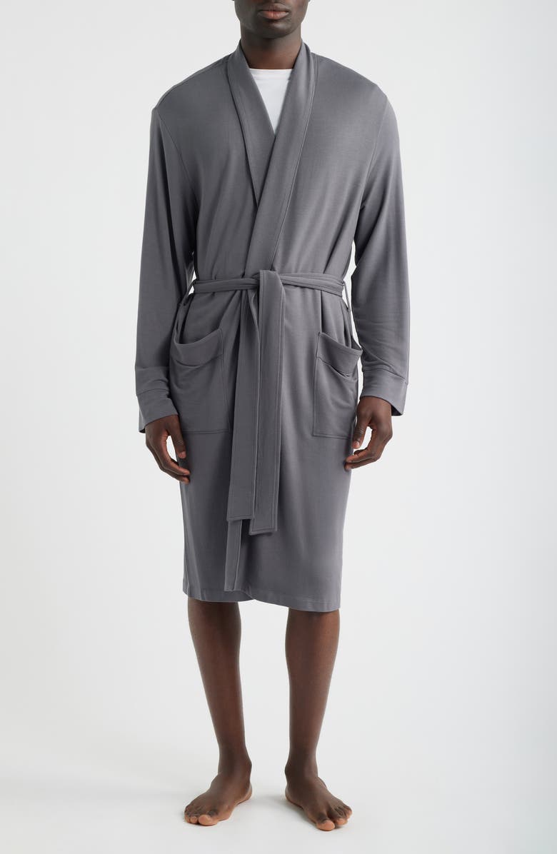 Nordstrom French Terry Robe, Main, color, Grey Tornado