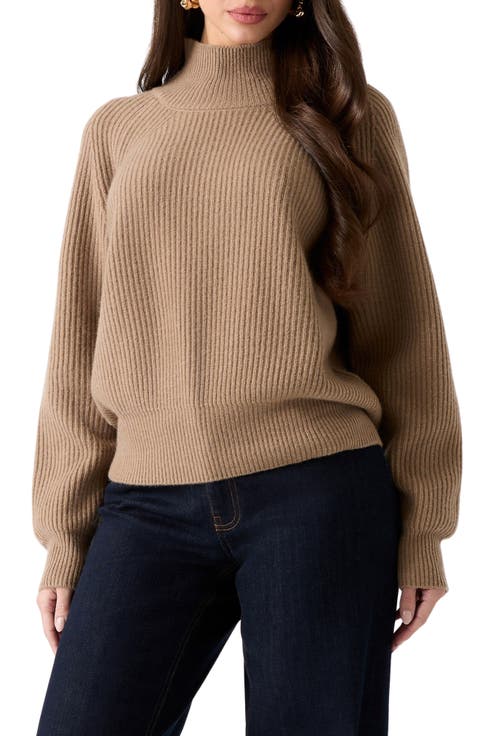 Denise Mock Neck Cashmere Blend Sweater