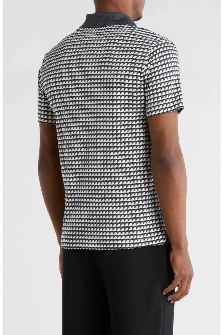Geo Print Quarter Zip Polo, Alternate, color, DARK SLATE