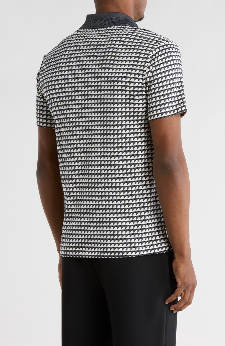 DENIM AND FLOWER Geo Print Quarter Zip Polo, Alternate, color, Dark Slate