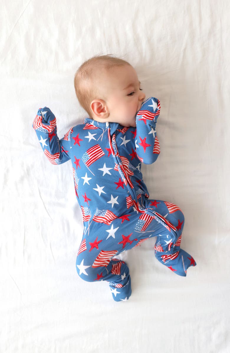 Posh Peanut Fitted Convertible One-Piece Pajamas, Alternate, color, Blue