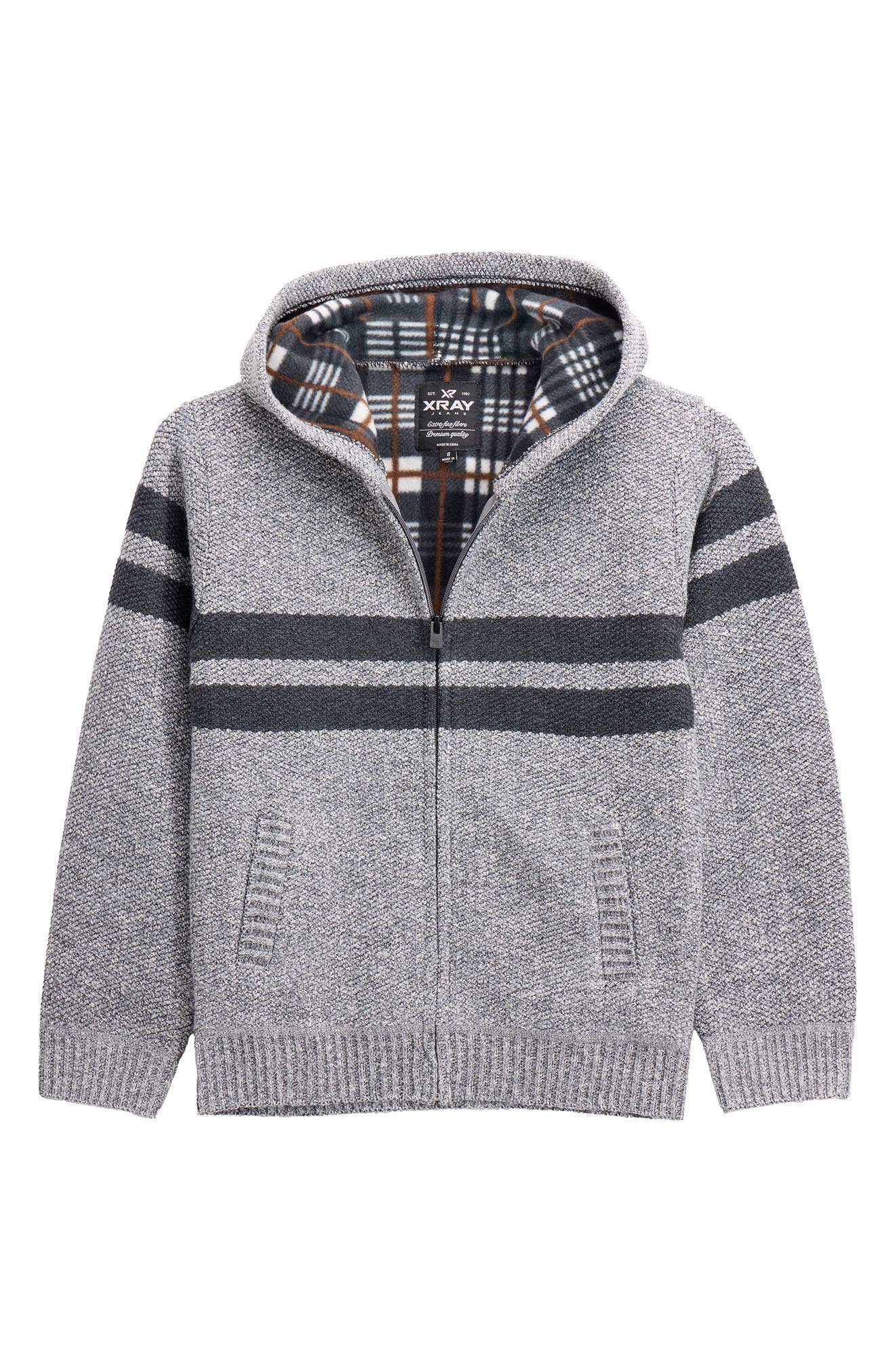 XRAY Kids' Stripe Full Zip Hoodie