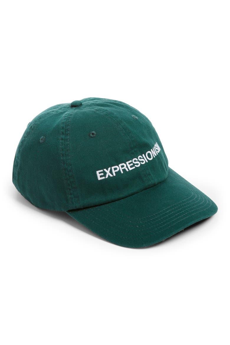 Embroidered Expressionism Baseball Cap, Main, color, GREEN