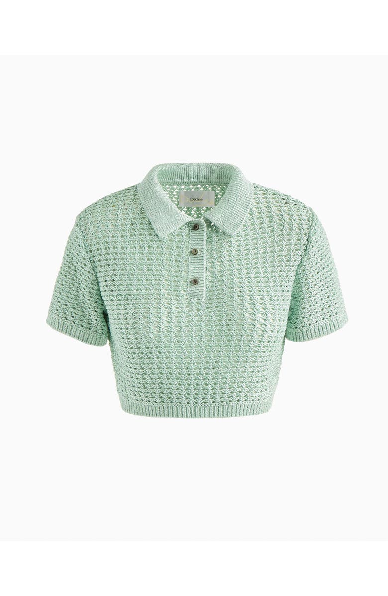 Dodiee Adalyn crochet polo, Alternate, color, Misty Jade