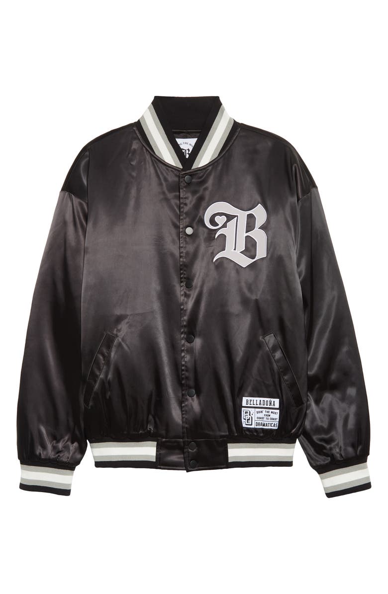 Bella Doña Love Satin Bomber Jacket, Alternate, color, 