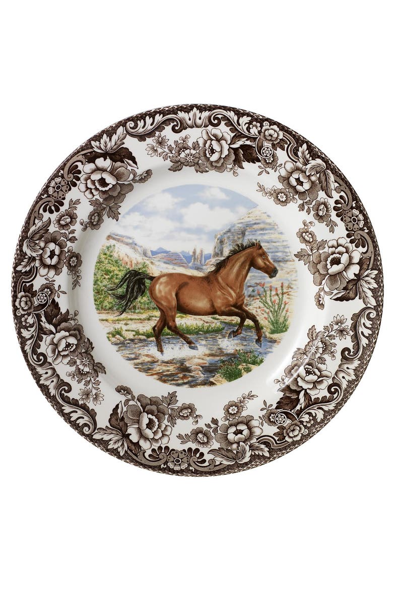 Woodland Horses 10.5" Dinner Plate, Main, color, American Quarter