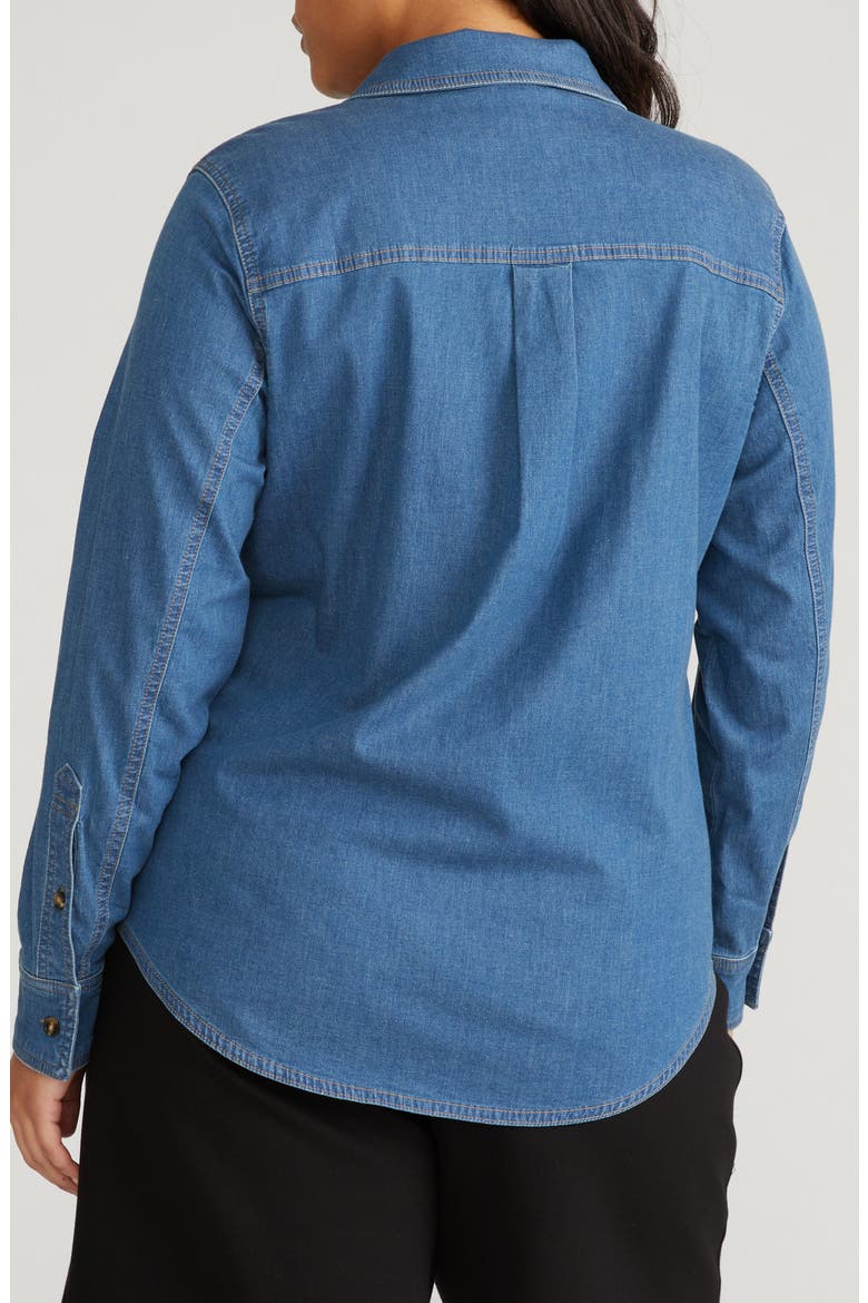 Chambray Button-Up Shirt, Alternate, color, ORION BLUE