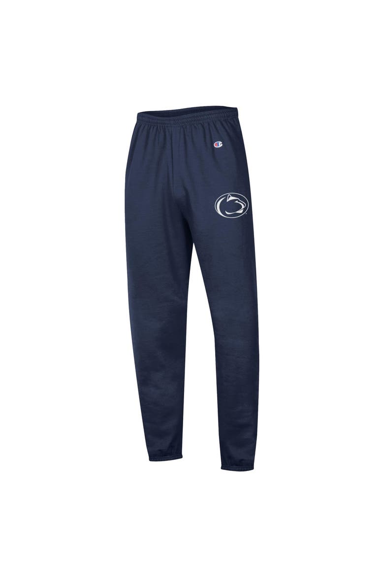 Men's Champion  Navy Penn State Nittany Lions Powerblend Banded Fleece Sweatpants, Alternate, color, Navy