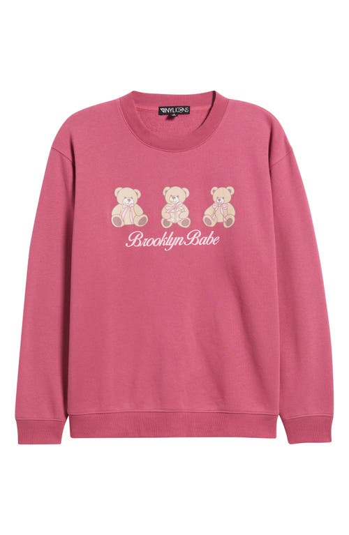 Vinyl Icons Brooklyn Teddies Graphic Sweatshirt In Pink