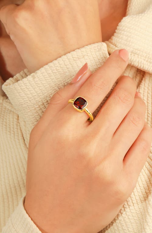 Ys Gems Solitaire Stone Ring In Red