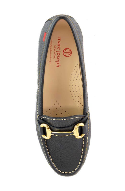 Marc Joseph New York Grand Street Leather Buckle Loafer, Alternate, color, Black Grainy