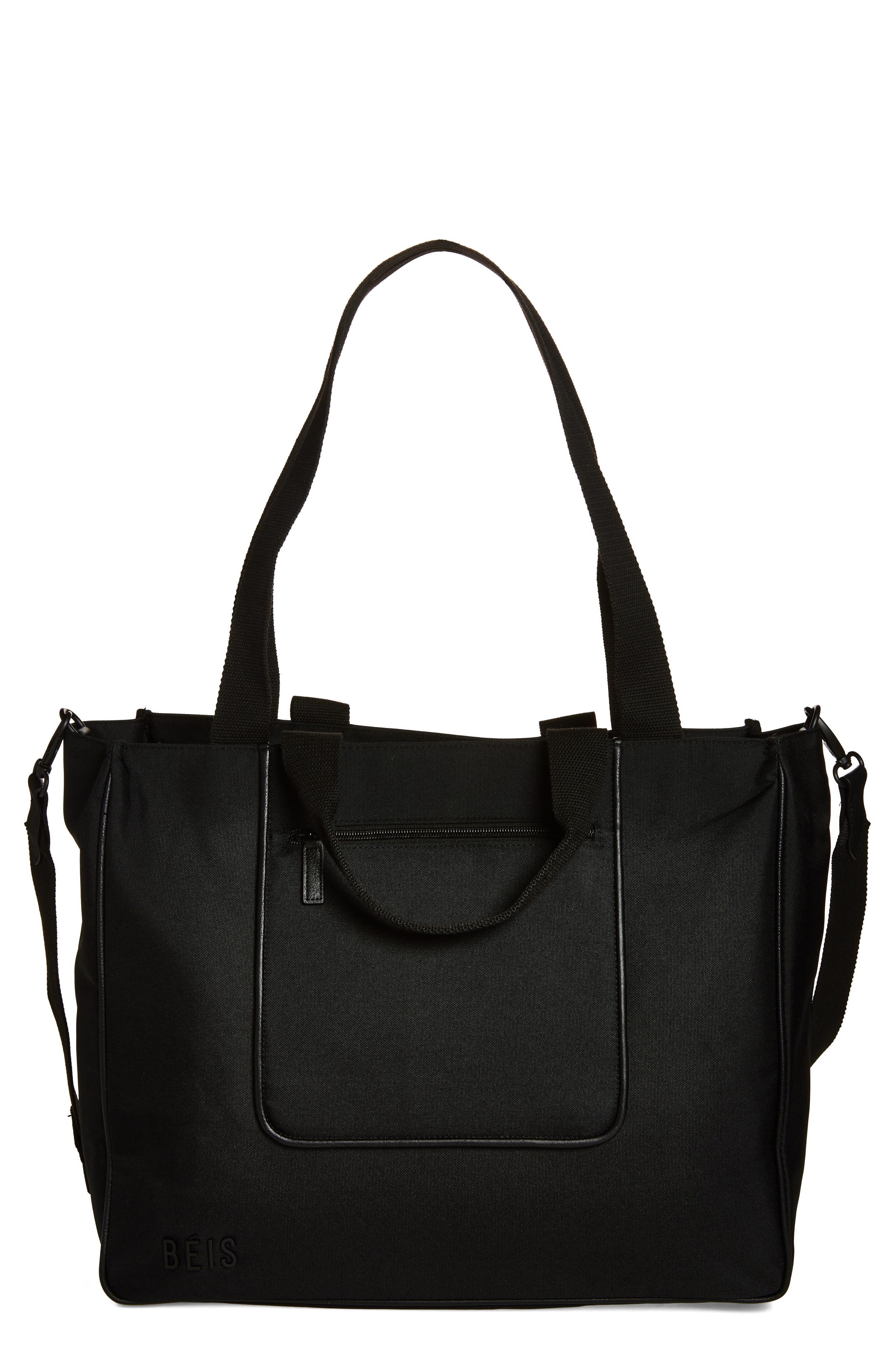 Béis The East/West Water Repellent Tote, Main, color, Black