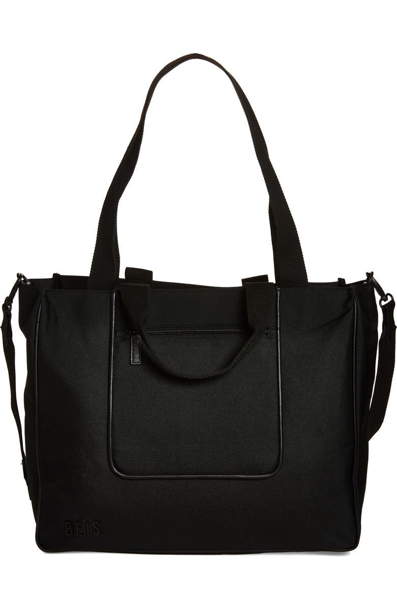 Béis The East/West Water Repellent Tote, Main, color, Black