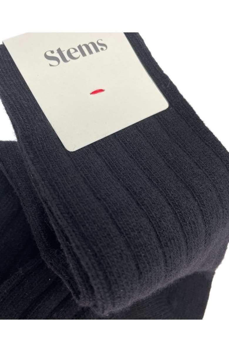 Stems Luxe Merino Wool & Cashmere Blend Crew Socks, Alternate, color, Black