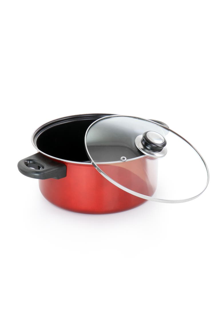 Everyday Cardinal 7 Piece Nonstick Steel Cookware Set, Alternate, color, Red