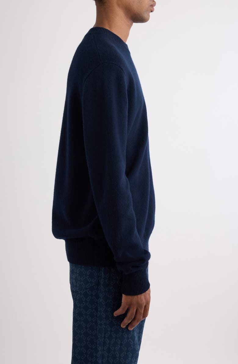 Givenchy 4G Beaded Wool & Cashmere Crewneck Sweater, Alternate, color, 401-Dark Blue