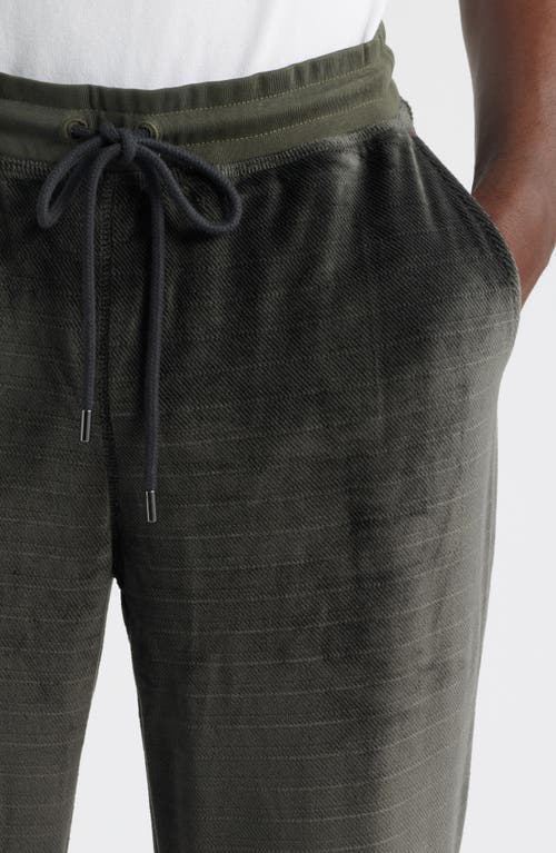 Daniel Buchler Angled Stripe Velour Pajama Pants In Gray