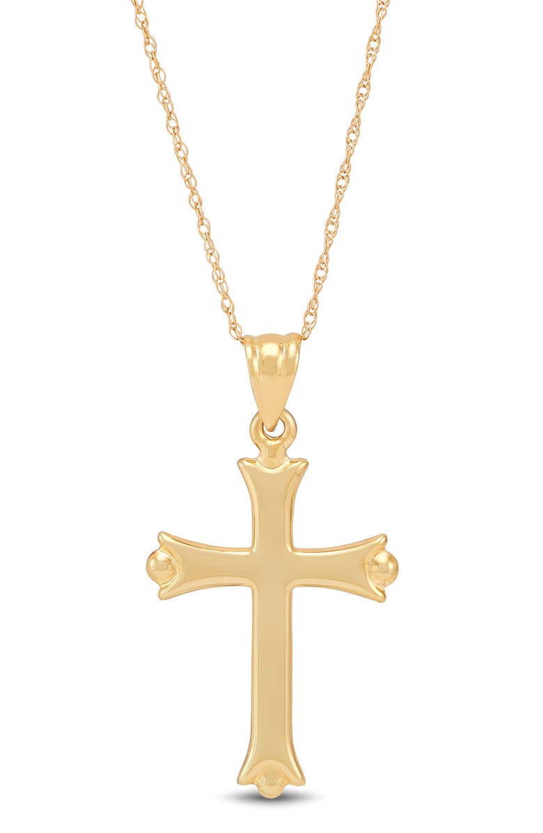 Frankie & Zoe 14K Gold Cross Necklace, Main, color, Two-Tone