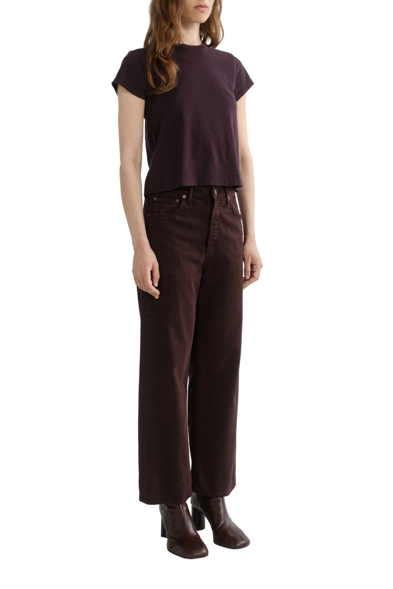 Ren High Waist Wide Leg Jeans, Alternate, color, SLOE BERRY DK BERRY BROWN