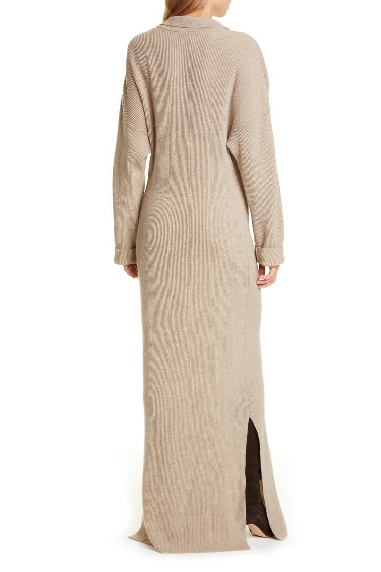 Bella Long Sleeve Merino Wool & Cashmere Blend Sweater Dress, Alternate, color, STONE