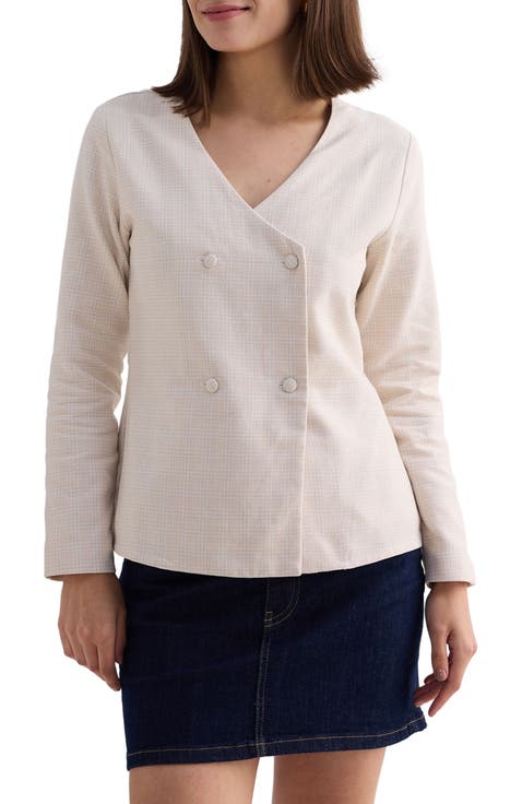 Fitted Cotton Tweed Jacket