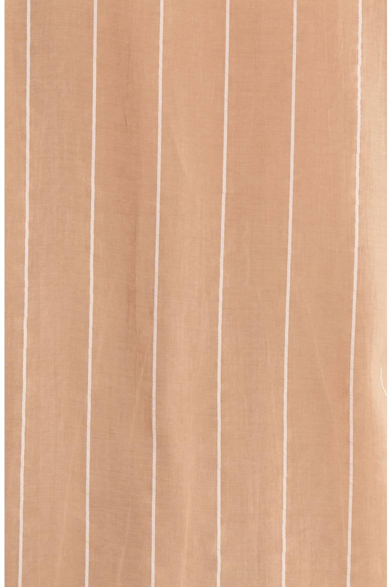 Stripe Oversize Cotton Button-Up Cover-Up Shirt, Alternate, color, TAN