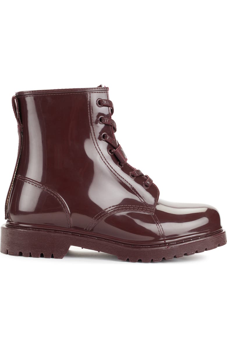 DKNY Tilly Lace-Up Rain Boot, Alternate, color, Bordeaux
