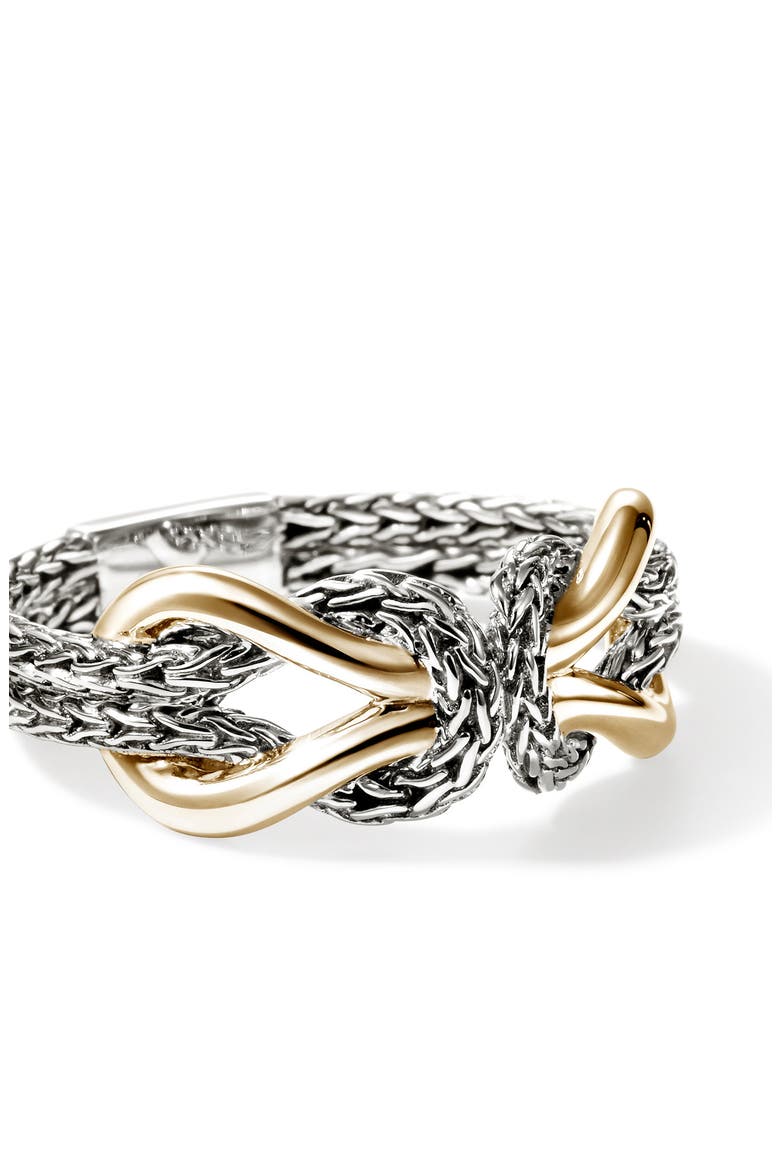 Infinite Love Knot 14k Gold & Sterling Silver Ring, Alternate, color, SILVER