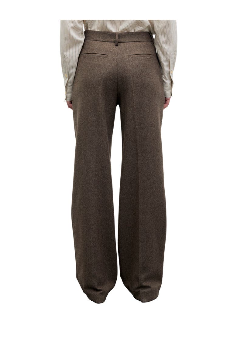 Mia Wide Leg Mid Rise Trousers, Alternate, color, Brown