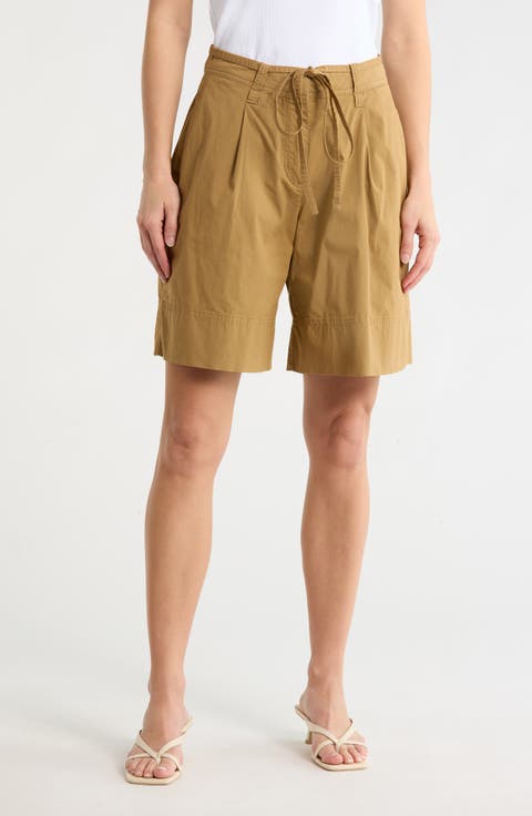 Tara Belted Stretch Cotton Shorts