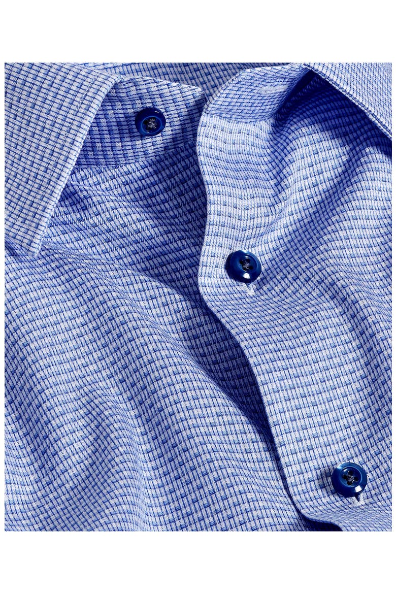 Trim Fit Micro Dobby Dress Shirt, Alternate, color, BLUE