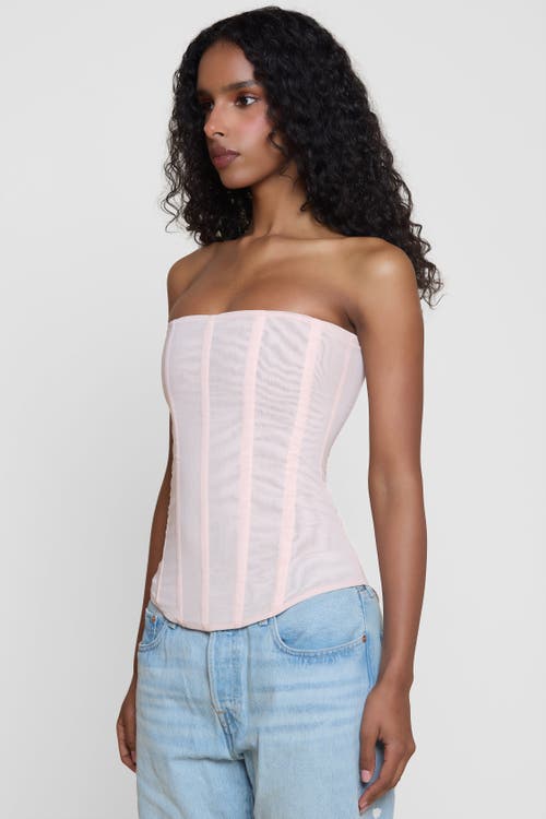 Leau Muse Mesh Corset Top In Pink