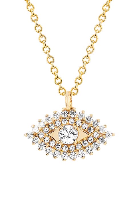 Diamond Evil Eye Pendant Necklace