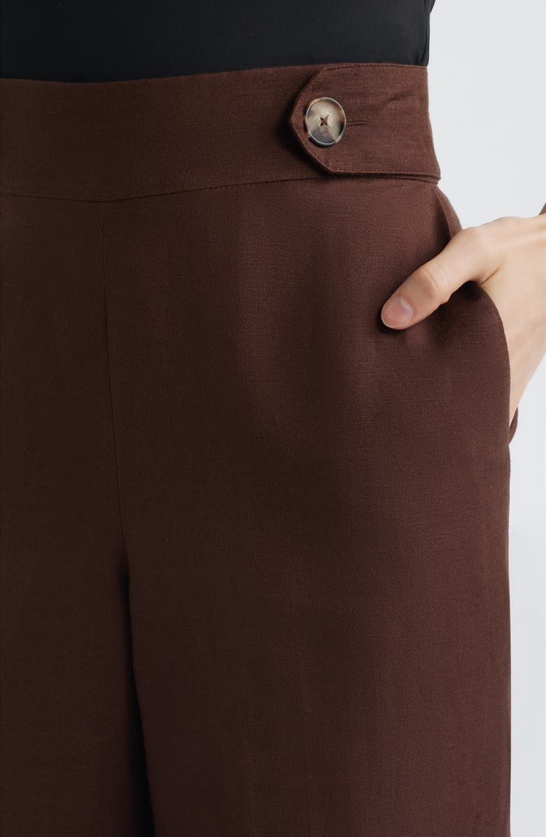 Anne Klein Pull-On Crop Wide Leg Pants, Alternate, color, Dark Chocolate