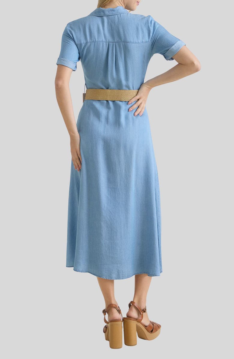 AUGUST SKY Chambray Midi Shirtdress, Alternate, color, Chambray