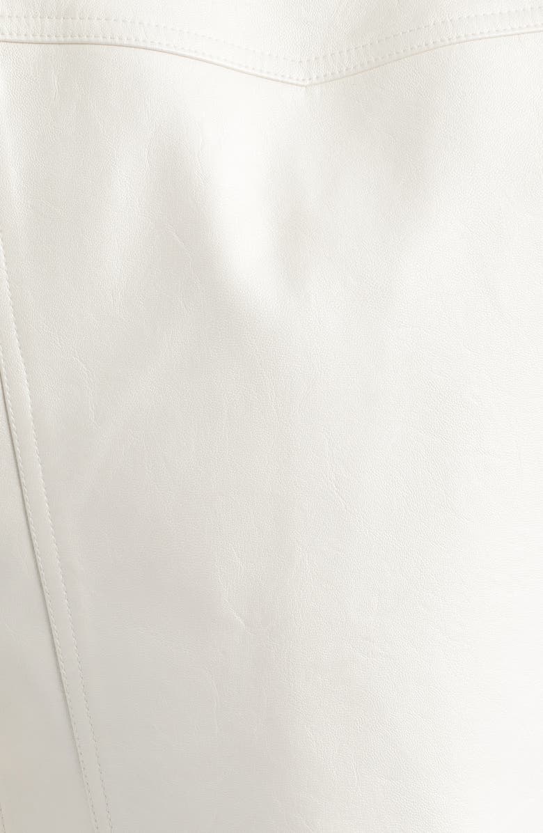 Anne Klein Faux Leather Crop Moto Jacket, Alternate, color, White Dove