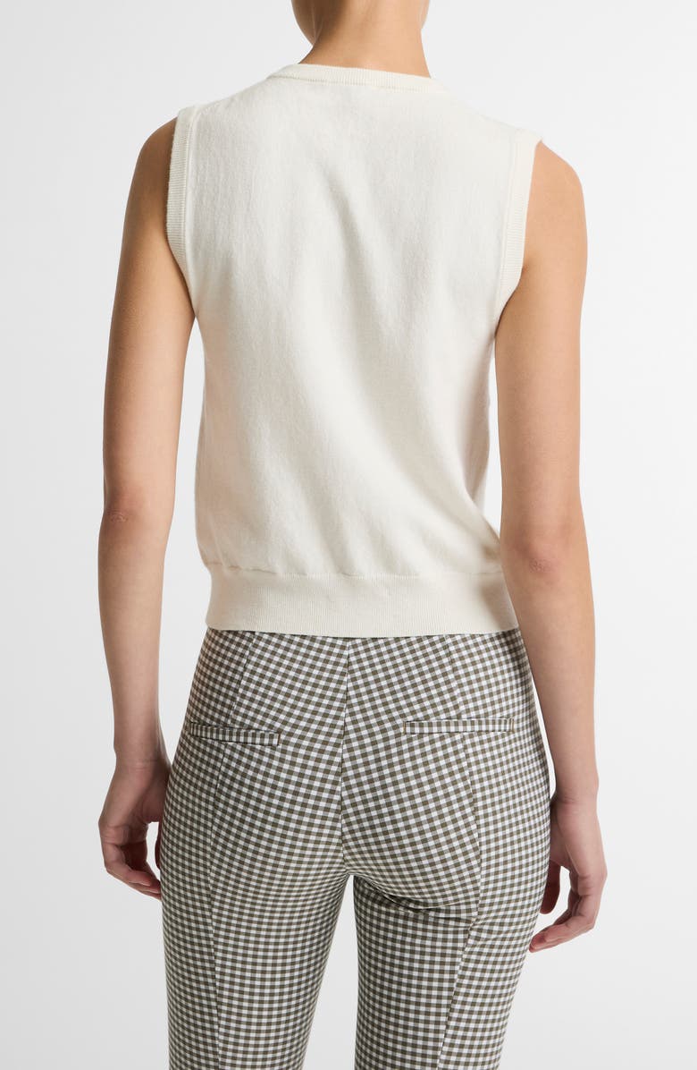 Vince Button Front Sweater Vest, Alternate, color, Off White