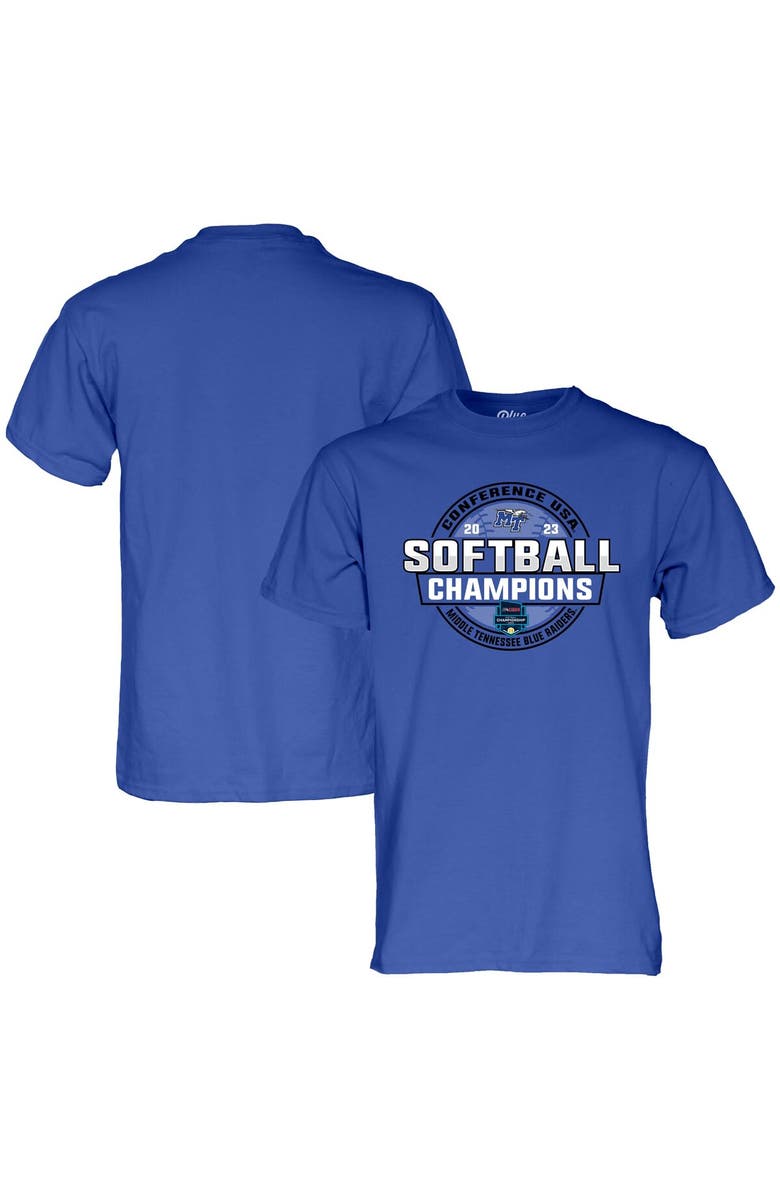 BLUE 84 Royal MTSU Blue Raiders 2023 NCAA C-USA Softball Conference Tournament Champions T-Shirt, Main, color, Royal