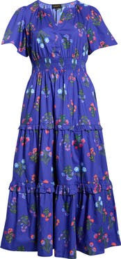 SUGARLIPS Palmer Floral Poplin Fit & Flare Maxi Dress