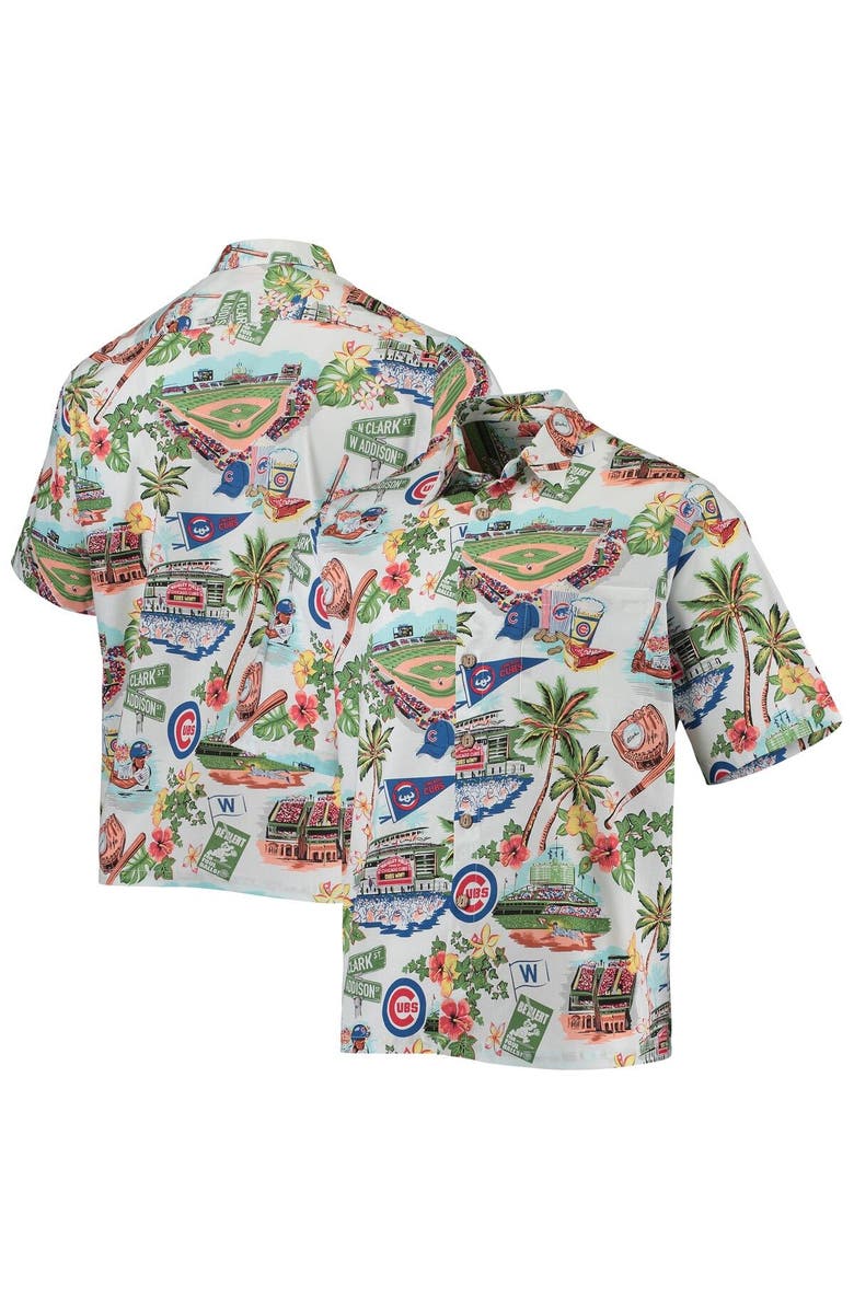 Reyn Spooner Men's Reyn Spooner White Chicago Cubs Scenic Button-Up Shirt, Main, color, White