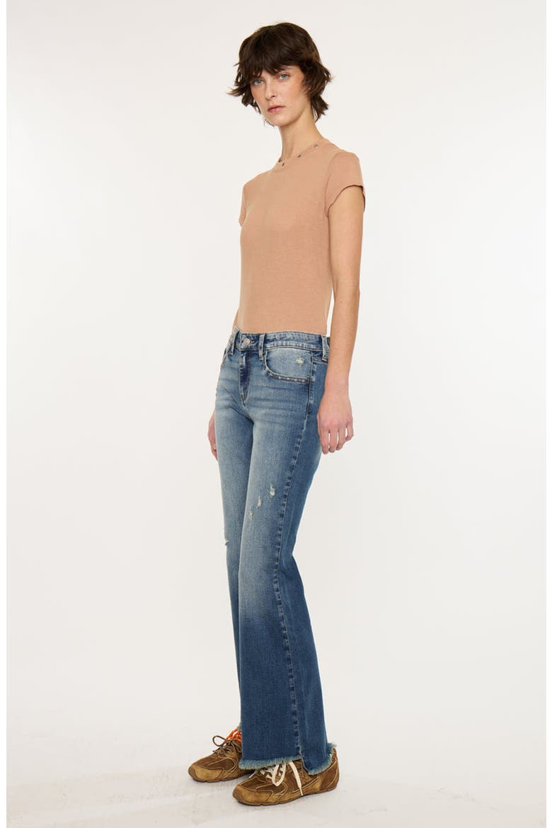 Daphe Essentials Low Rise Ankle Flare Jeans, Alternate, color, Dark Wash
