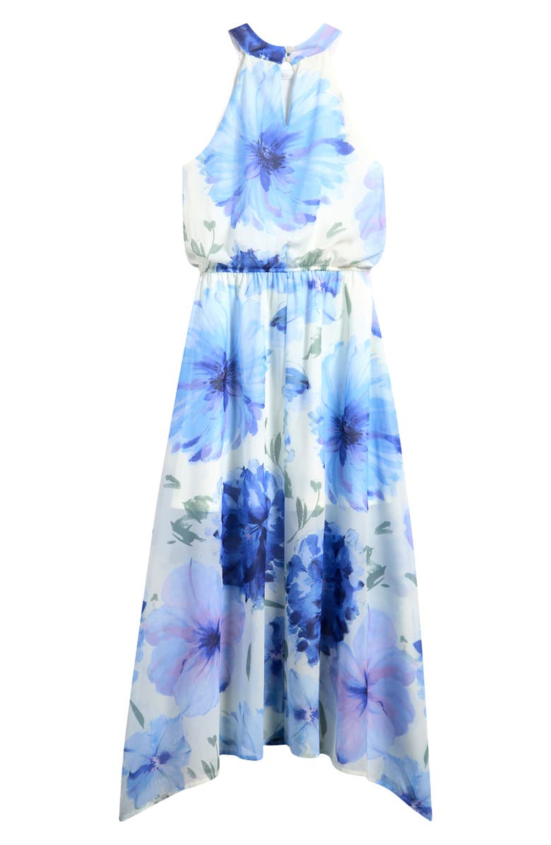 Ava & Yelly Kids' Floral Halter Maxi Dress, Alternate, color, Blue