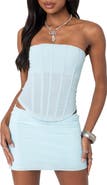 EDIKTED Vega Strapless Mesh Corset Top