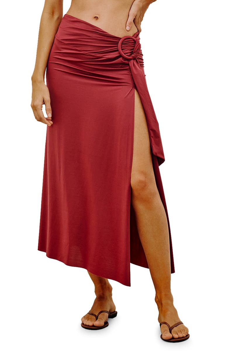 ViX Paula Hermanny Alana O-Ring Cover-Up Skirt, Main, color, 