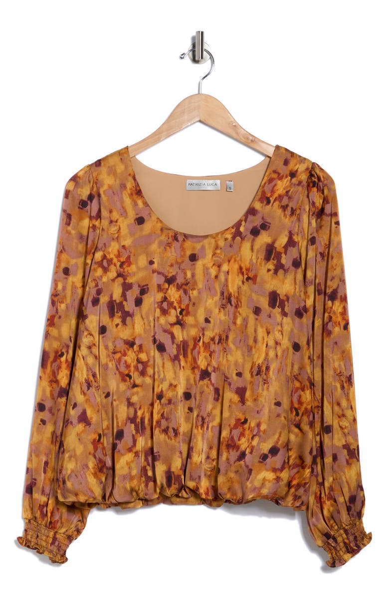 PATRIZIA LUCA Smoke Long Sleeve Top, Alternate, color, Rust